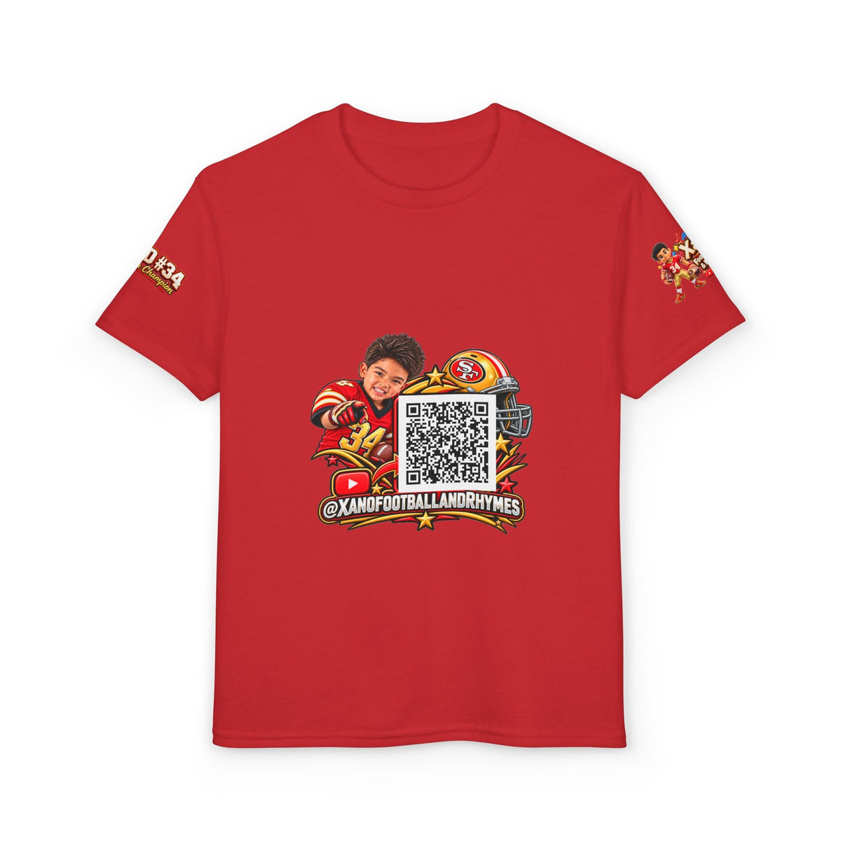 Youth Football QR Code T-Shirt — Xano Football & Rhymes YouTube Promo - Getmgirlzworld Shop