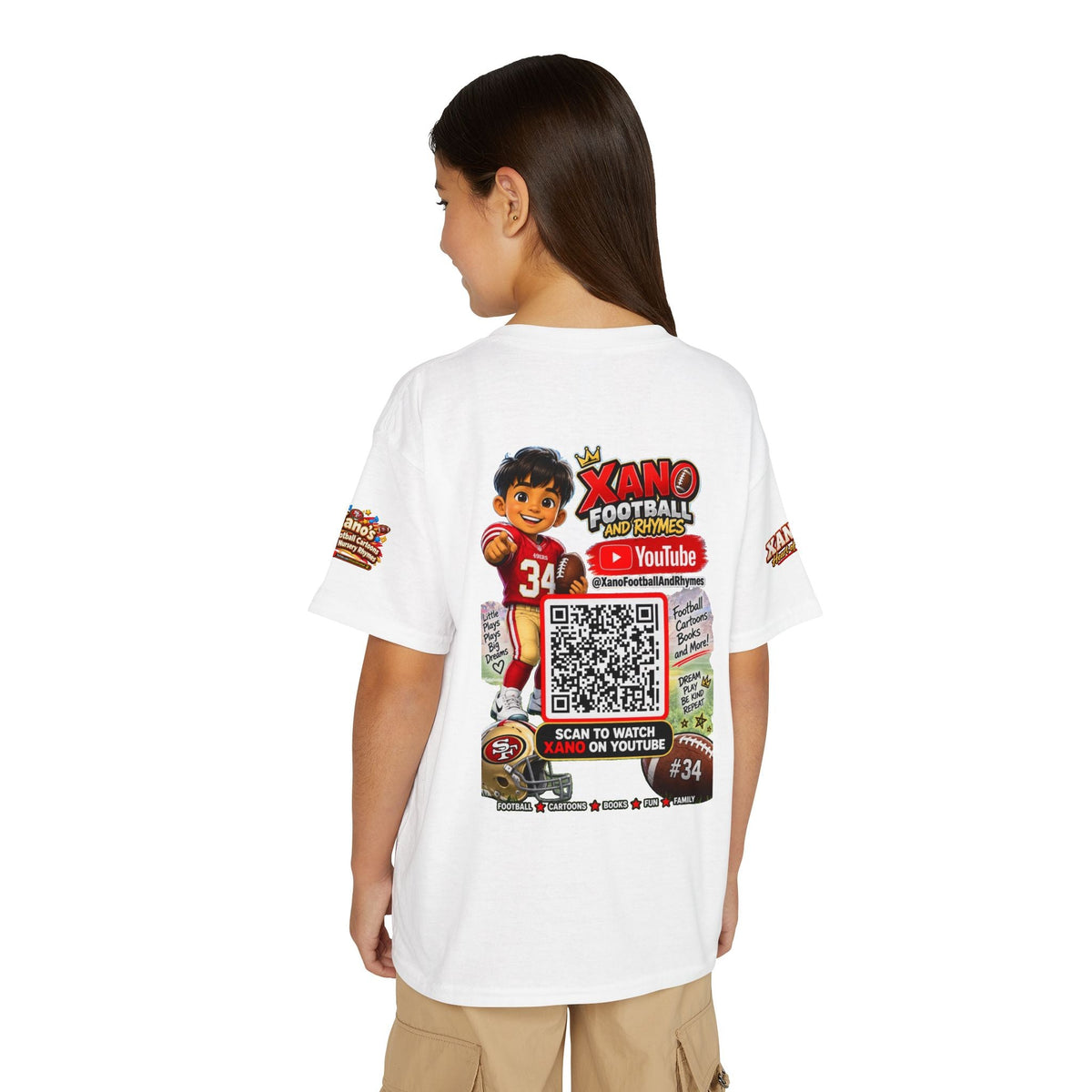 Youth Football QR Code T-Shirt — Xano Football & Rhymes YouTube Promo - Getmgirlzworld Shop