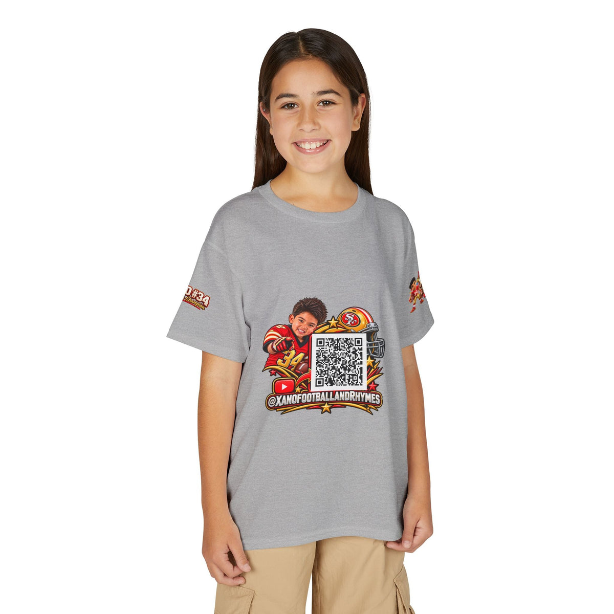 Youth Football QR Code T-Shirt — Xano Football & Rhymes YouTube Promo - Getmgirlzworld Shop