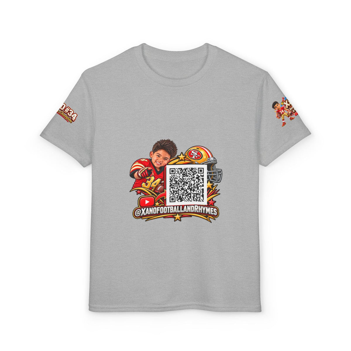 Youth Football QR Code T-Shirt — Xano Football & Rhymes YouTube Promo - Getmgirlzworld Shop