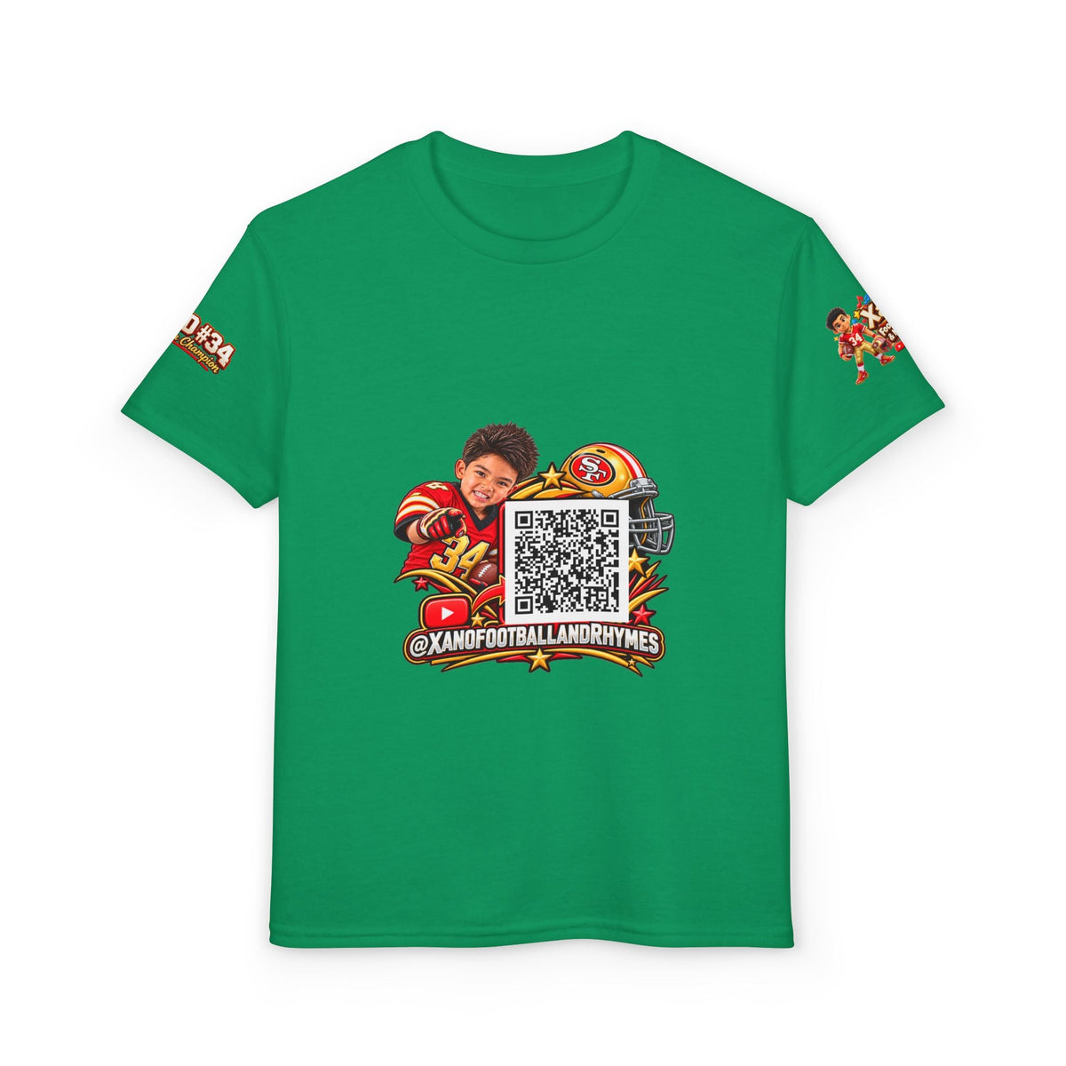 Youth Football QR Code T-Shirt — Xano Football & Rhymes YouTube Promo - Getmgirlzworld Shop