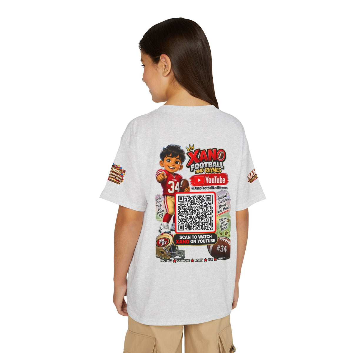 Youth Football QR Code T-Shirt — Xano Football & Rhymes YouTube Promo - Getmgirlzworld Shop