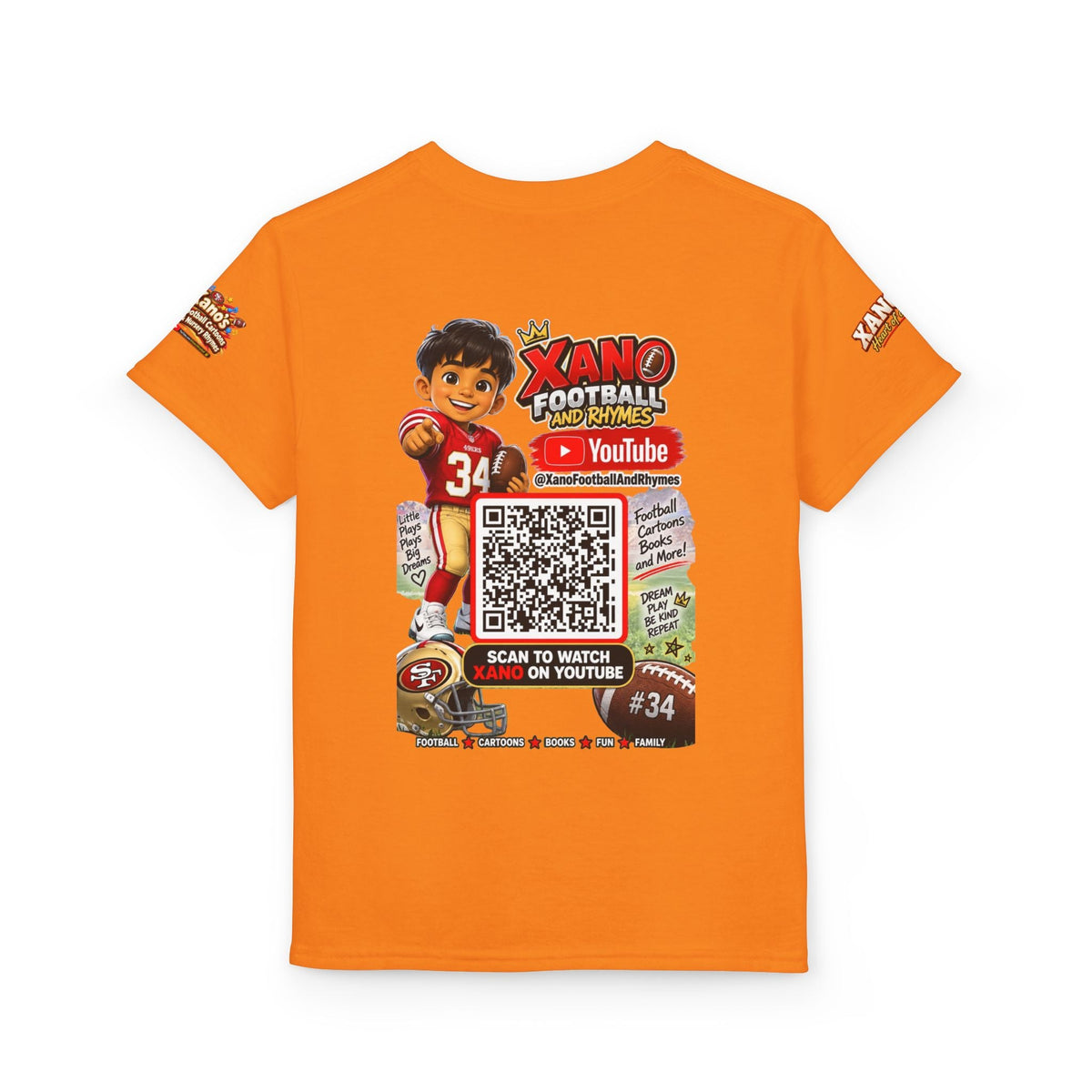 Youth Football QR Code T-Shirt — Xano Football & Rhymes YouTube Promo - Getmgirlzworld Shop