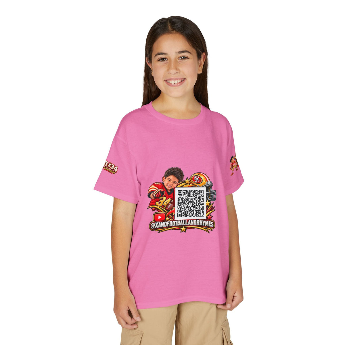 Youth Football QR Code T-Shirt — Xano Football & Rhymes YouTube Promo - Getmgirlzworld Shop