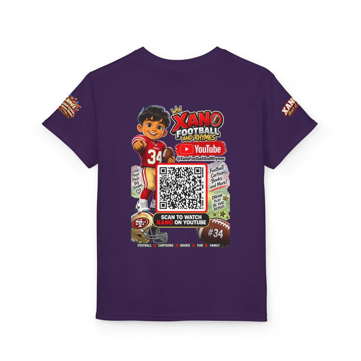 Youth Football QR Code T-Shirt — Xano Football & Rhymes YouTube Promo - Getmgirlzworld Shop