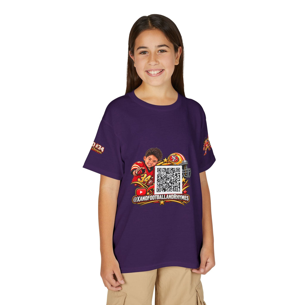 Youth Football QR Code T-Shirt — Xano Football & Rhymes YouTube Promo - Getmgirlzworld Shop