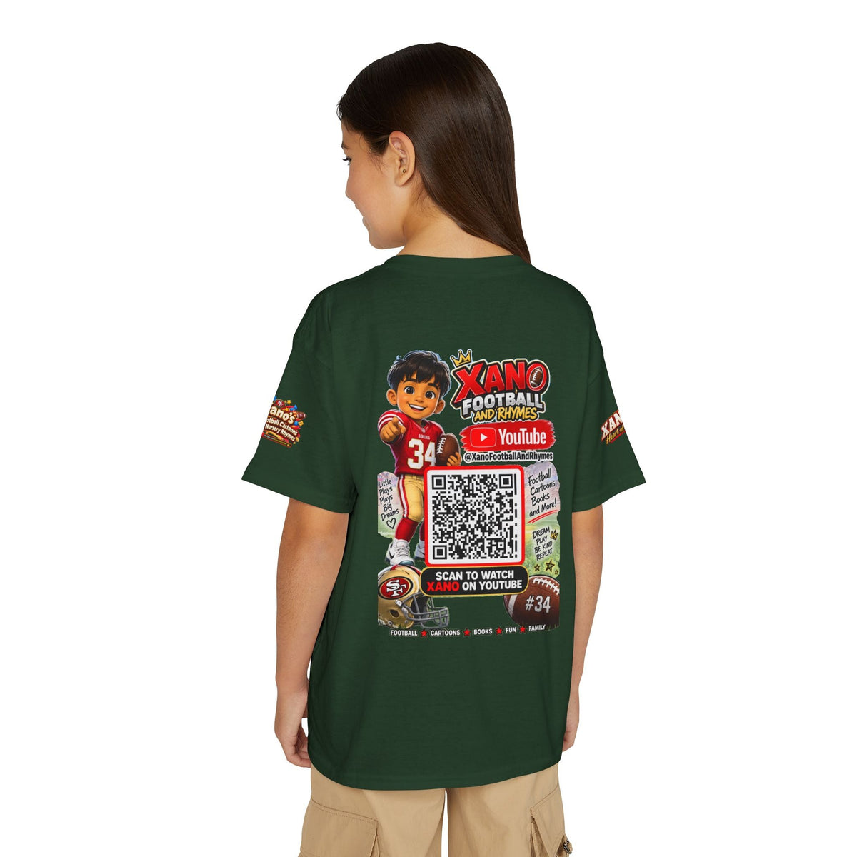 Youth Football QR Code T-Shirt — Xano Football & Rhymes YouTube Promo - Getmgirlzworld Shop