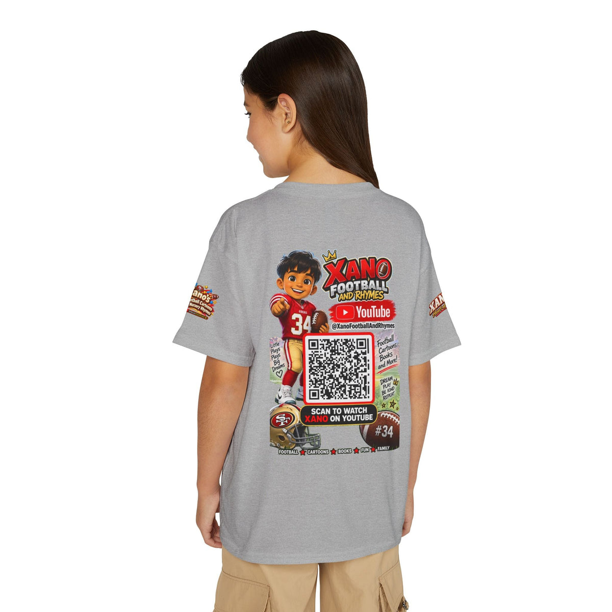 Youth Football QR Code T-Shirt — Xano Football & Rhymes YouTube Promo - Getmgirlzworld Shop