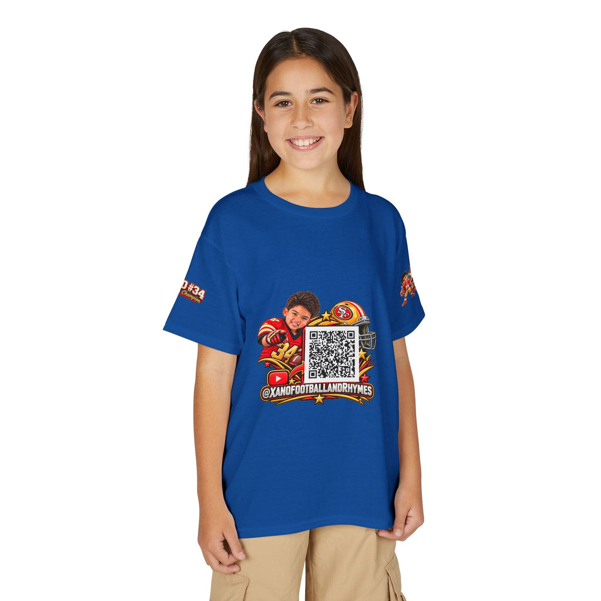 Youth Football QR Code T-Shirt — Xano Football & Rhymes YouTube Promo - Getmgirlzworld Shop