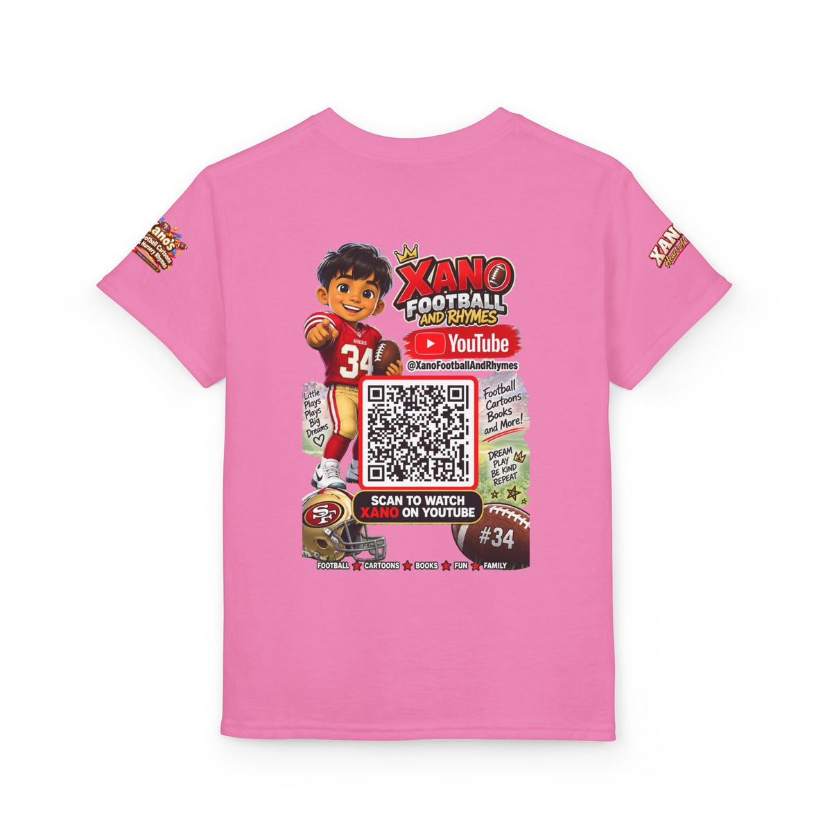 Youth Football QR Code T-Shirt — Xano Football & Rhymes YouTube Promo - Getmgirlzworld Shop