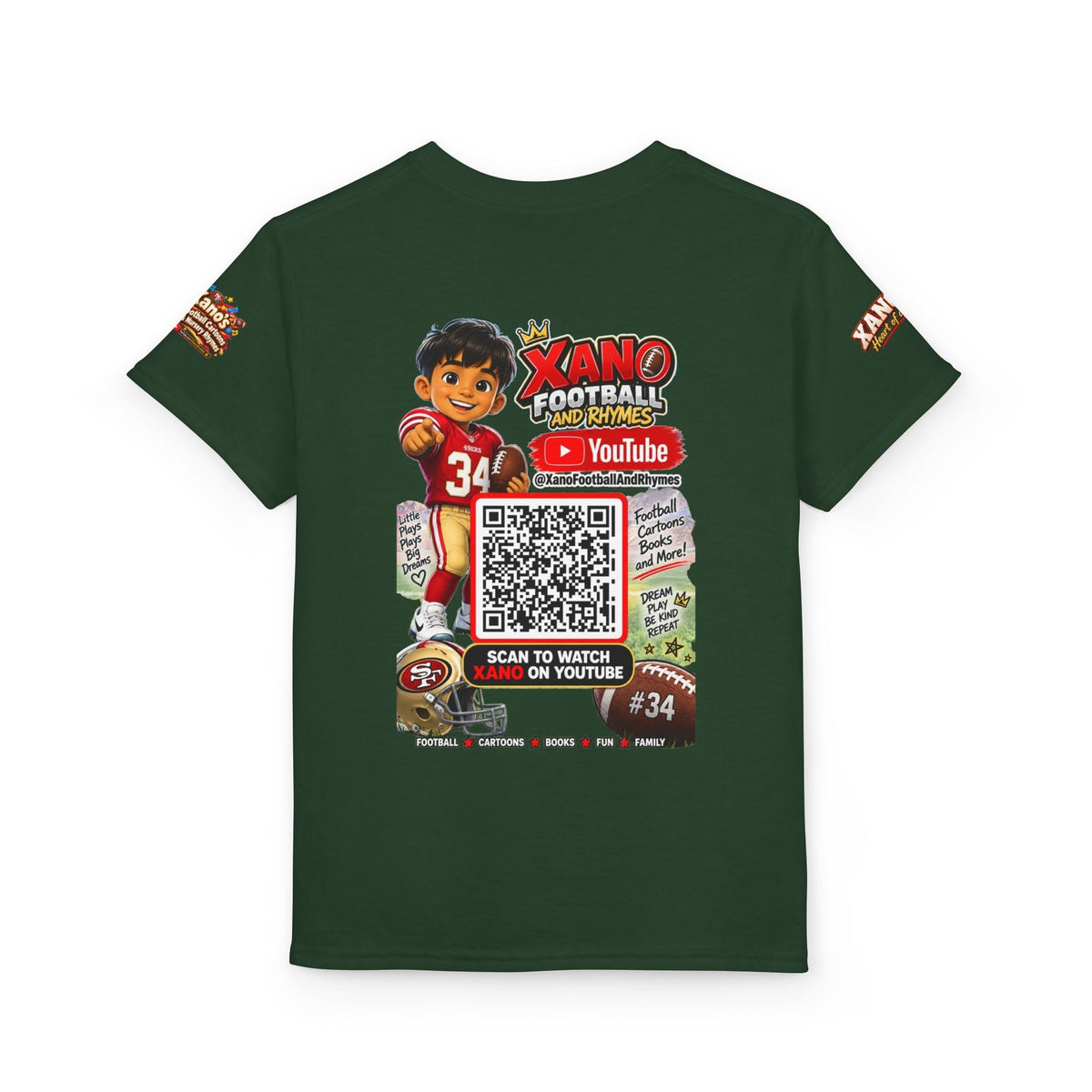 Youth Football QR Code T-Shirt — Xano Football & Rhymes YouTube Promo - Getmgirlzworld Shop