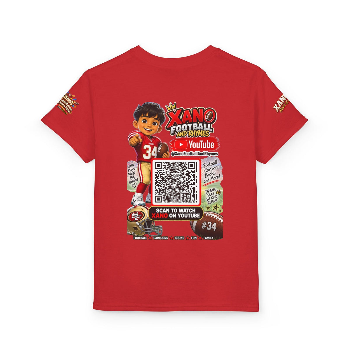 Youth Football QR Code T-Shirt — Xano Football & Rhymes YouTube Promo - Getmgirlzworld Shop