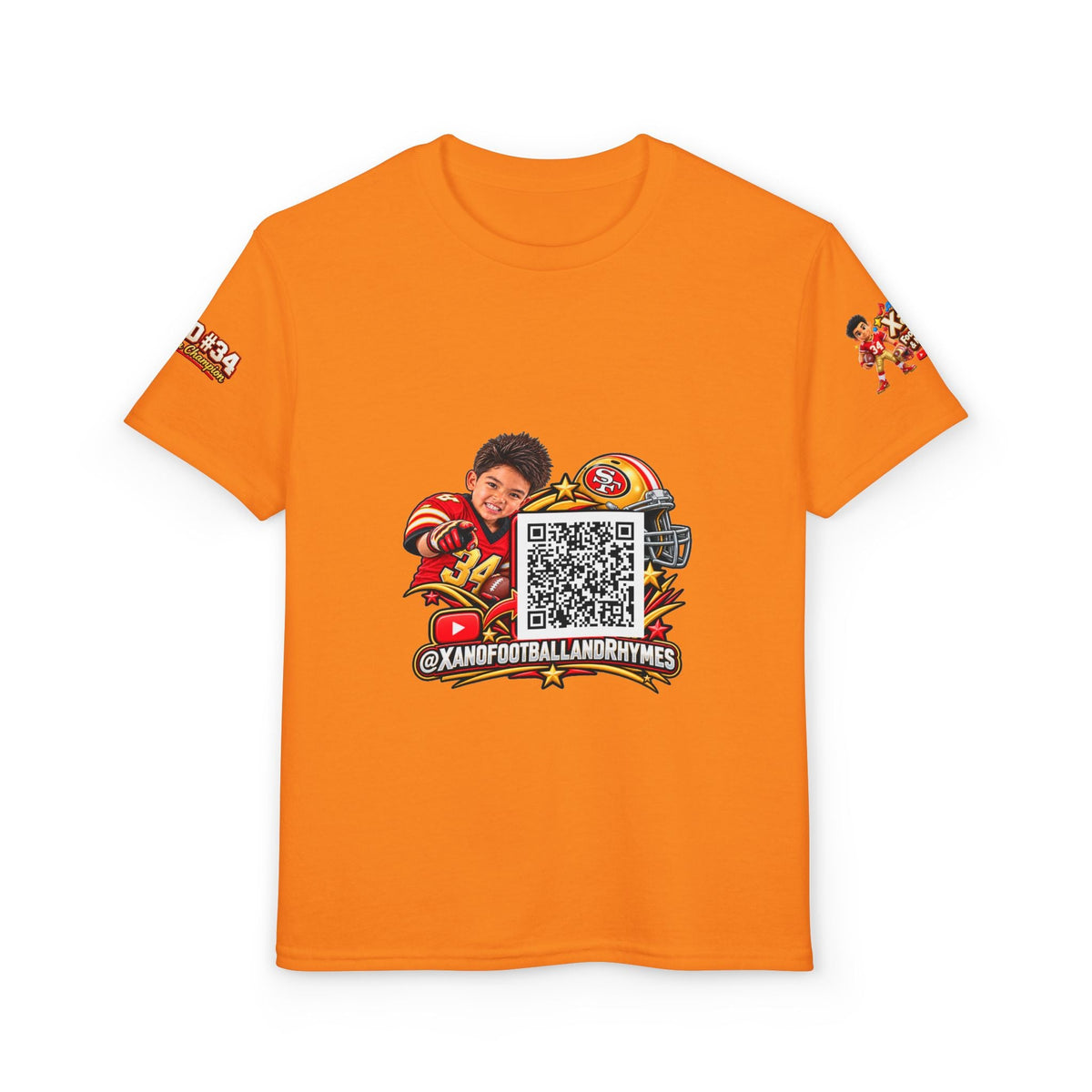 Youth Football QR Code T-Shirt — Xano Football & Rhymes YouTube Promo - Getmgirlzworld Shop