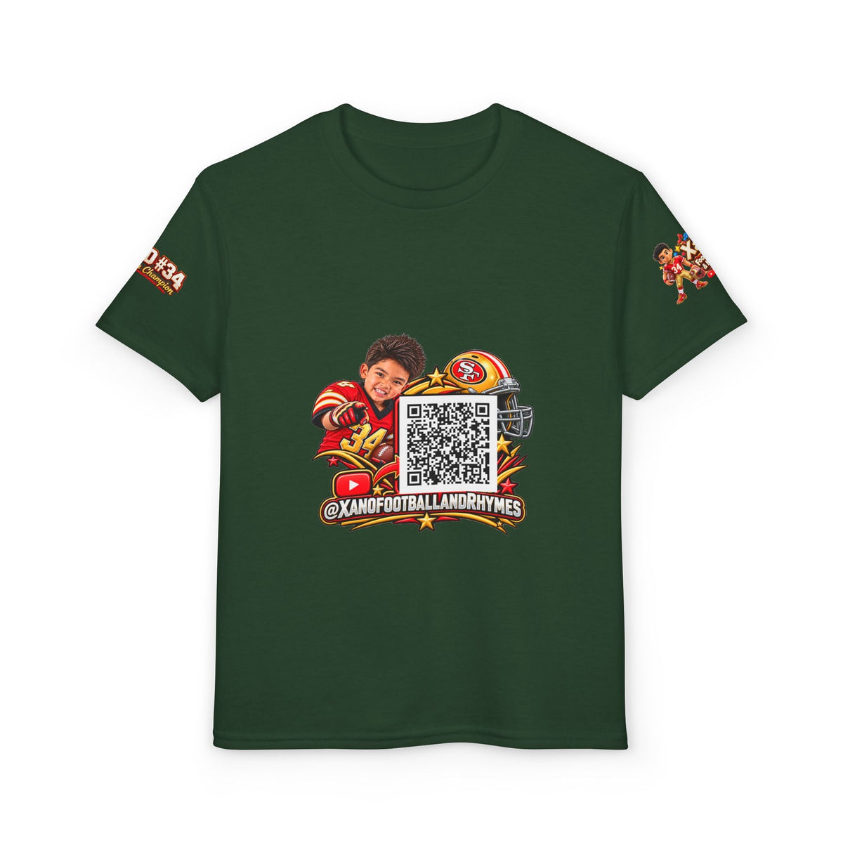 Youth Football QR Code T-Shirt — Xano Football & Rhymes YouTube Promo - Getmgirlzworld Shop
