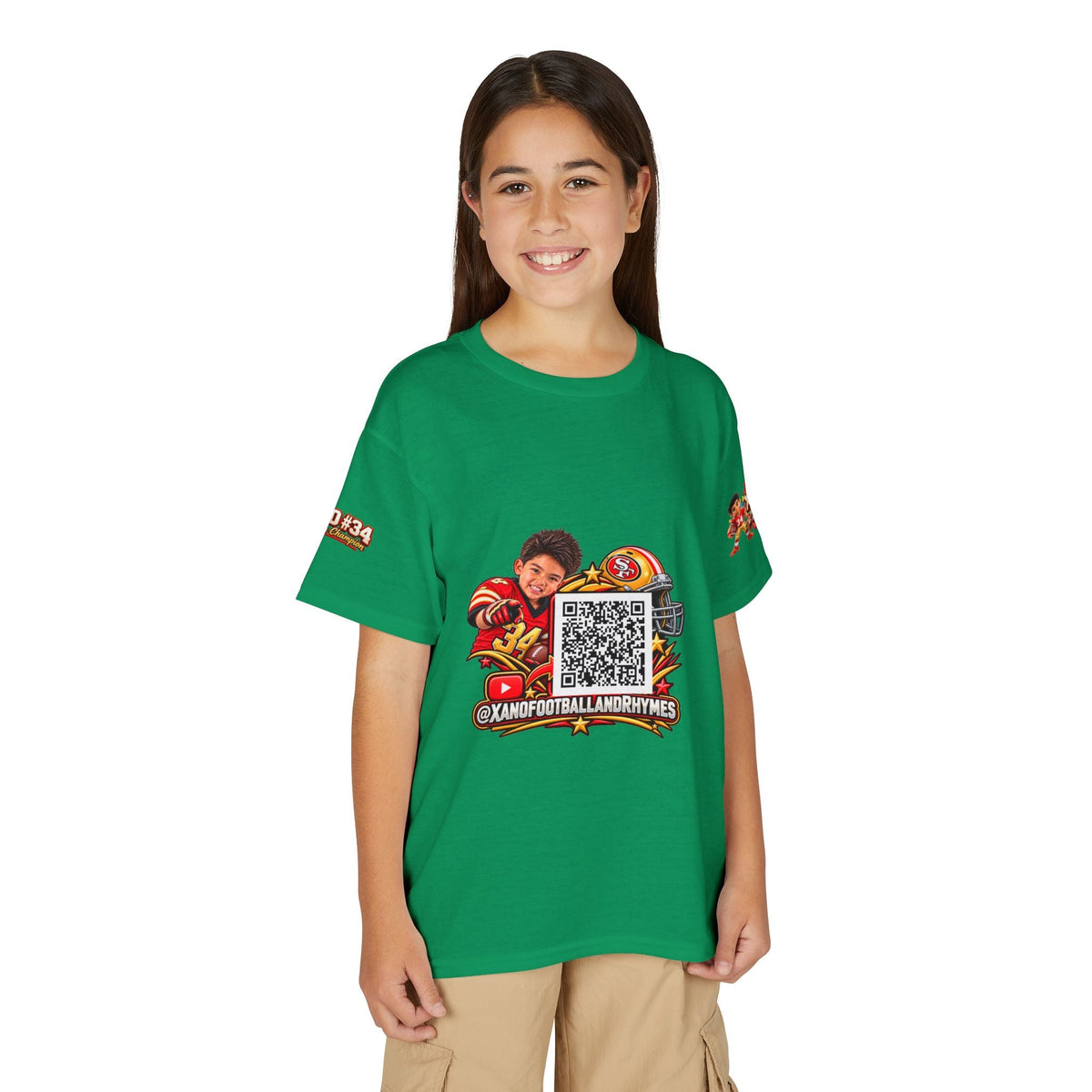 Youth Football QR Code T-Shirt — Xano Football & Rhymes YouTube Promo - Getmgirlzworld Shop