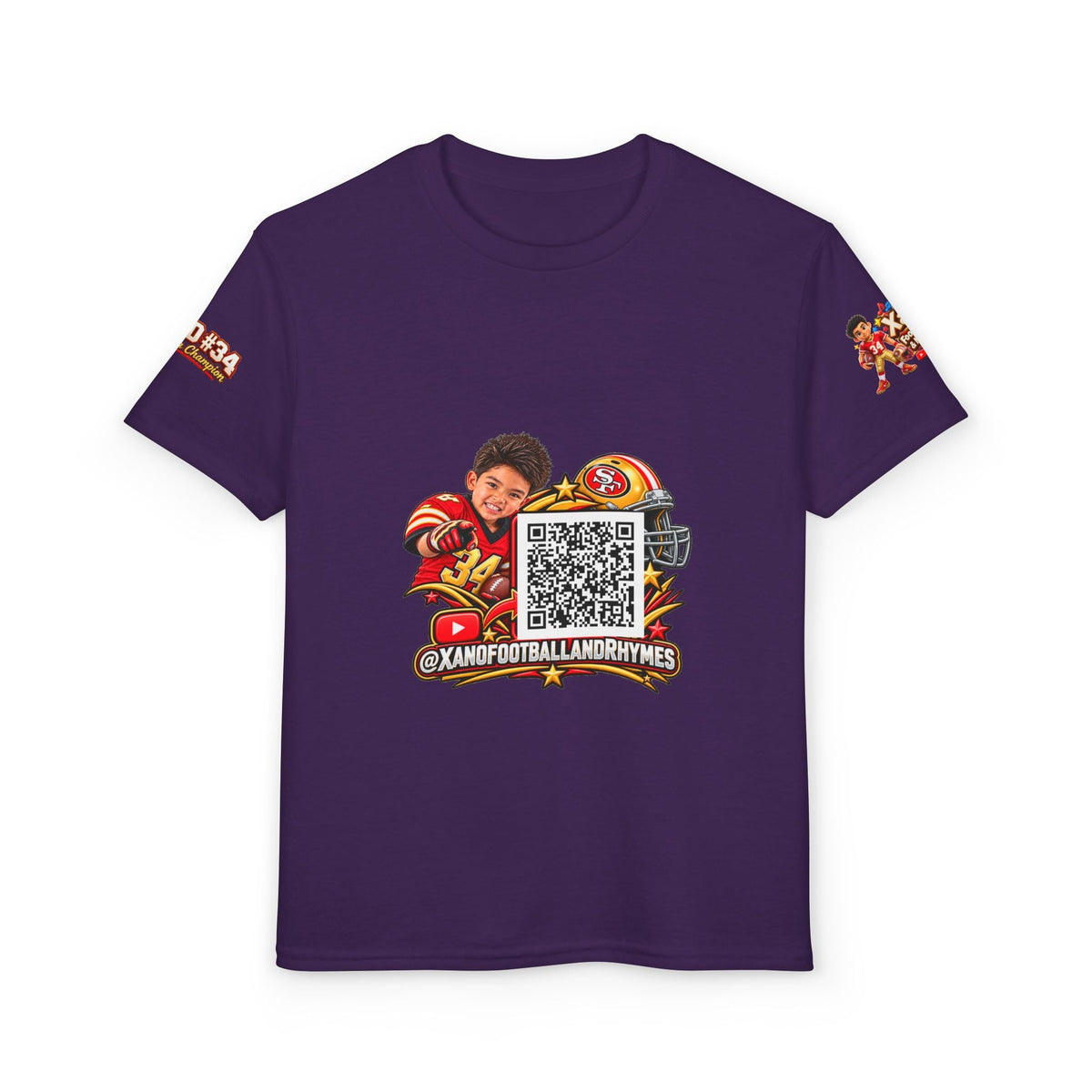 Youth Football QR Code T-Shirt — Xano Football & Rhymes YouTube Promo - Getmgirlzworld Shop