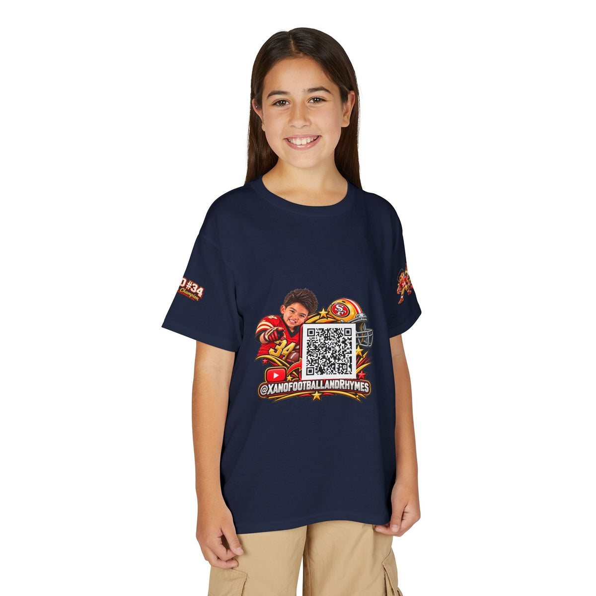 Youth Football QR Code T-Shirt — Xano Football & Rhymes YouTube Promo - Getmgirlzworld Shop