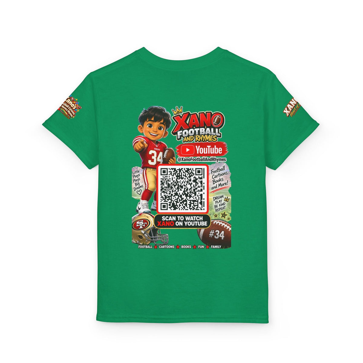 Youth Football QR Code T-Shirt — Xano Football & Rhymes YouTube Promo - Getmgirlzworld Shop