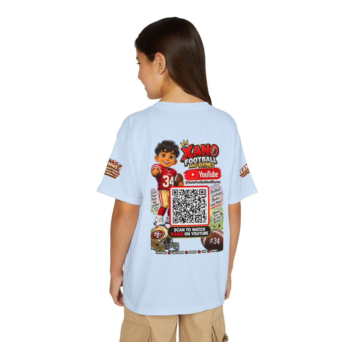 Youth Football QR Code T-Shirt — Xano Football & Rhymes YouTube Promo - Getmgirlzworld Shop