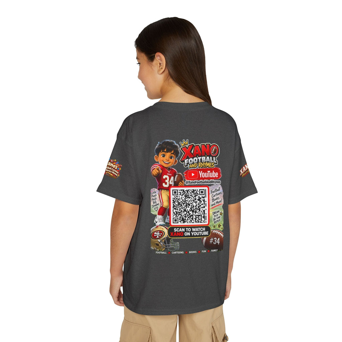 Youth Football QR Code T-Shirt — Xano Football & Rhymes YouTube Promo - Getmgirlzworld Shop