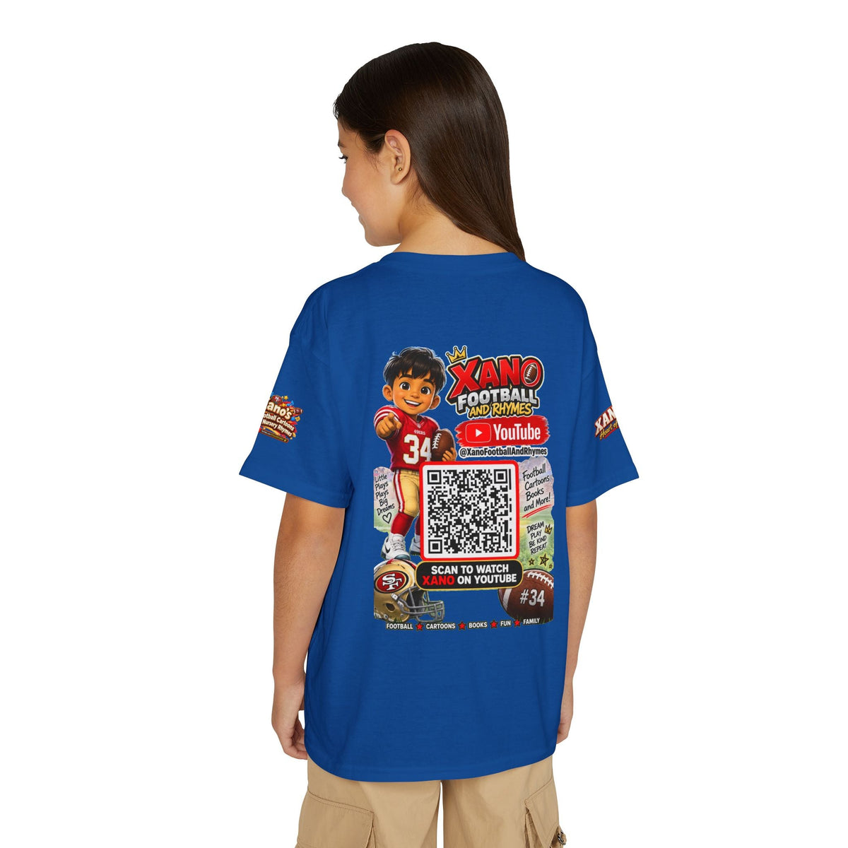 Youth Football QR Code T-Shirt — Xano Football & Rhymes YouTube Promo - Getmgirlzworld Shop