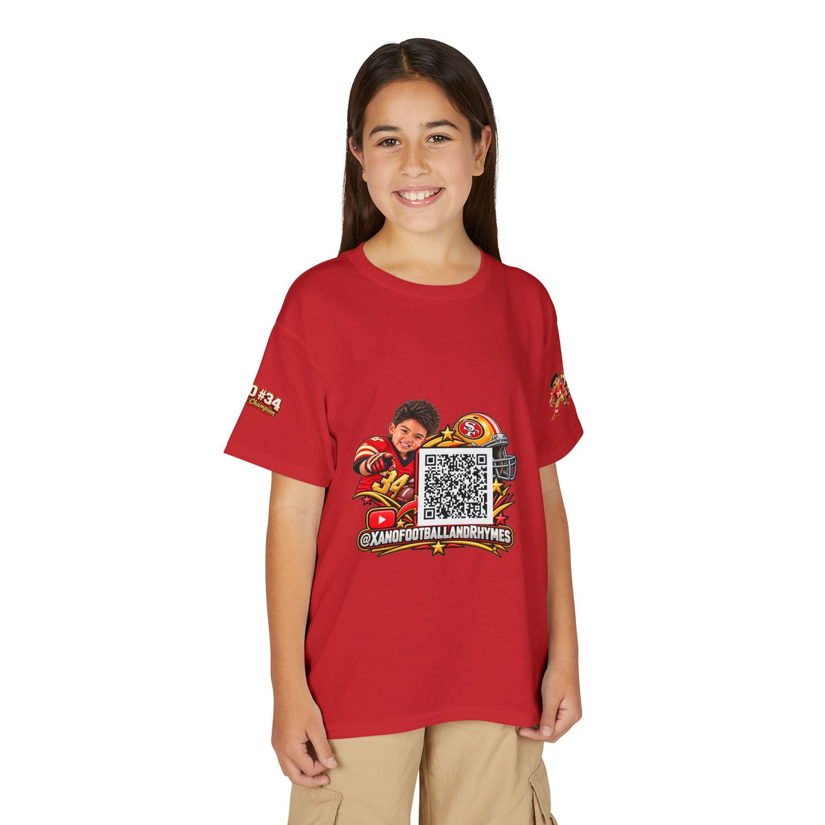 Youth Football QR Code T-Shirt — Xano Football & Rhymes YouTube Promo - Getmgirlzworld Shop