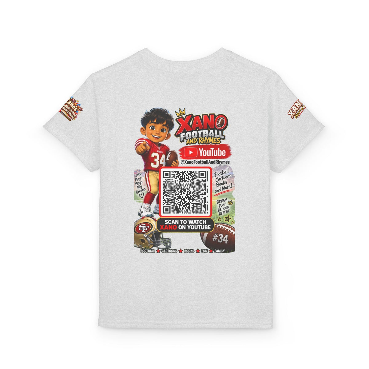 Youth Football QR Code T-Shirt — Xano Football & Rhymes YouTube Promo - Getmgirlzworld Shop