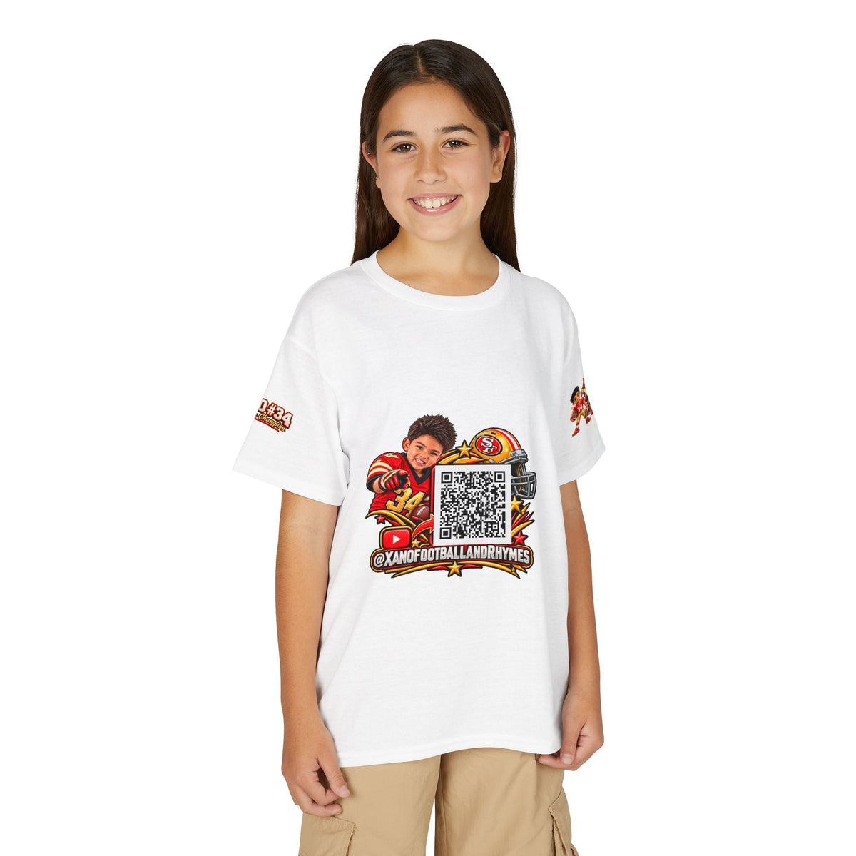 Youth Football QR Code T-Shirt — Xano Football & Rhymes YouTube Promo - Getmgirlzworld Shop