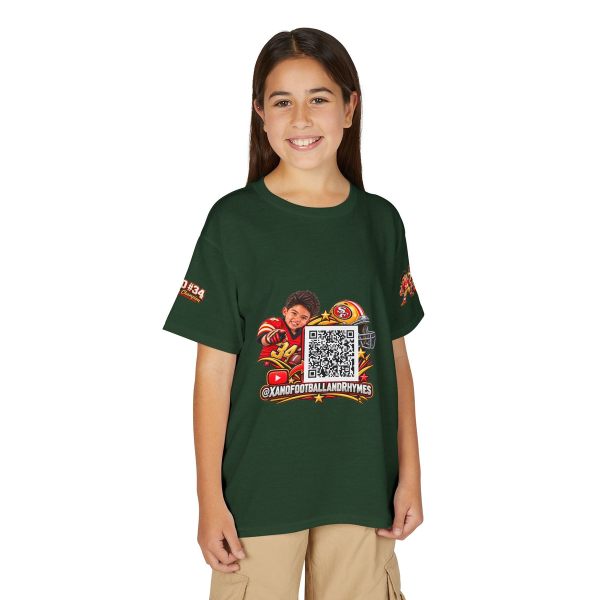 Youth Football QR Code T-Shirt — Xano Football & Rhymes YouTube Promo - Getmgirlzworld Shop