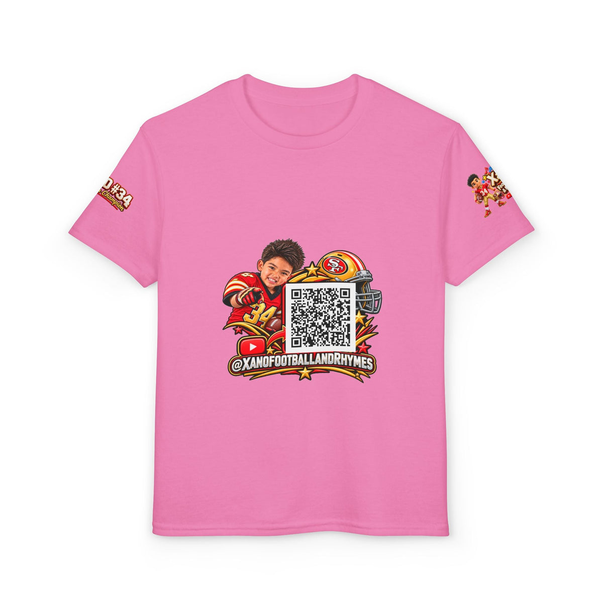 Youth Football QR Code T-Shirt — Xano Football & Rhymes YouTube Promo - Getmgirlzworld Shop