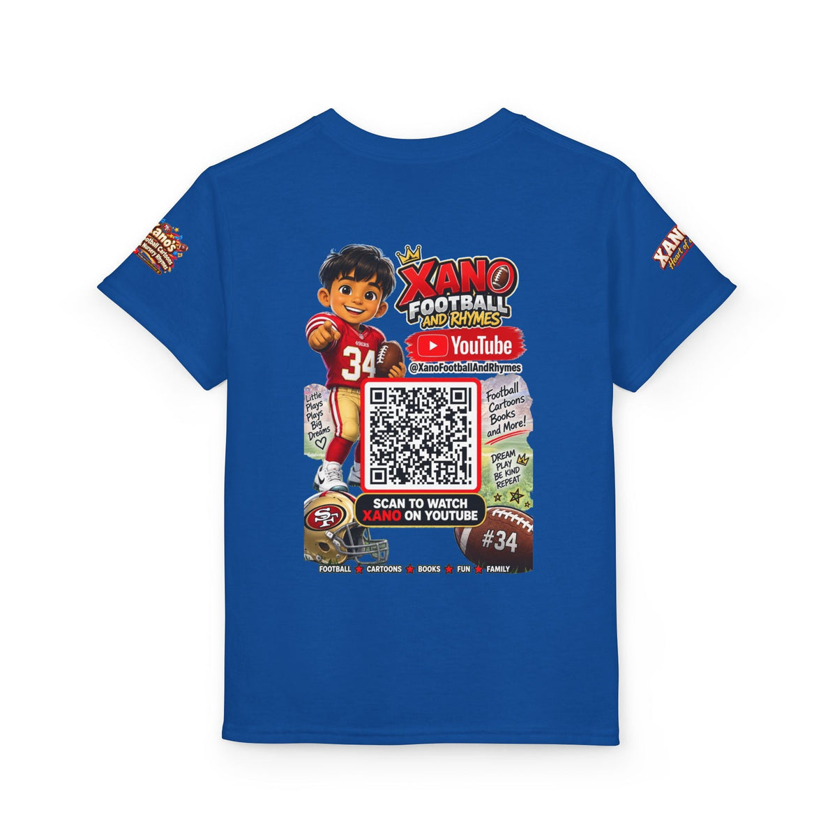 Youth Football QR Code T-Shirt — Xano Football & Rhymes YouTube Promo - Getmgirlzworld Shop