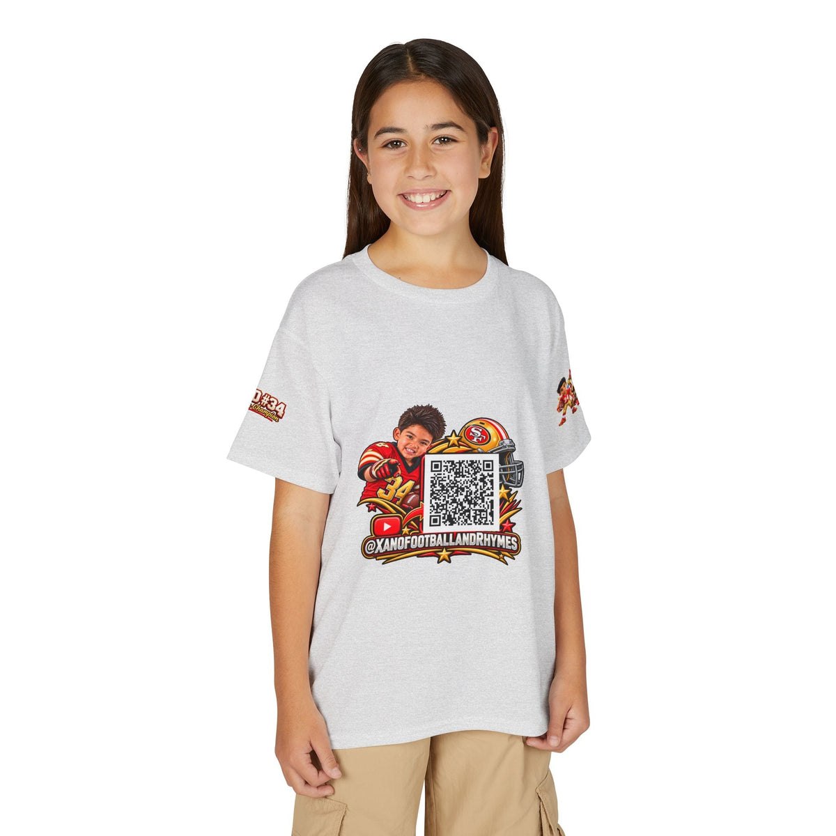 Youth Football QR Code T-Shirt — Xano Football & Rhymes YouTube Promo - Getmgirlzworld Shop