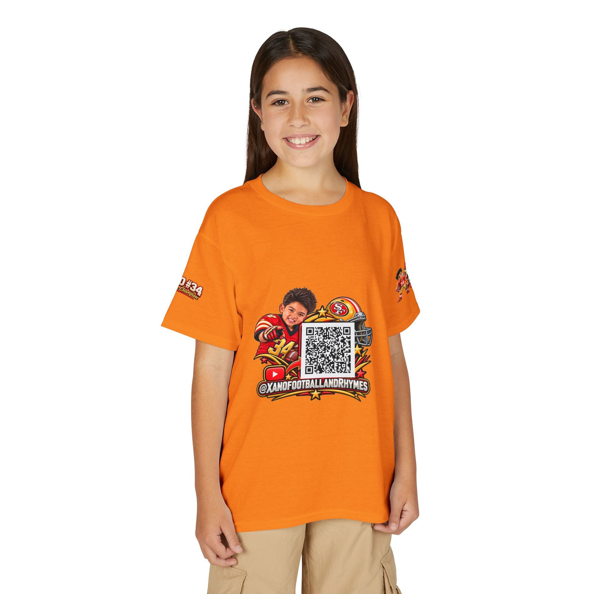 Youth Football QR Code T-Shirt — Xano Football & Rhymes YouTube Promo - Getmgirlzworld Shop