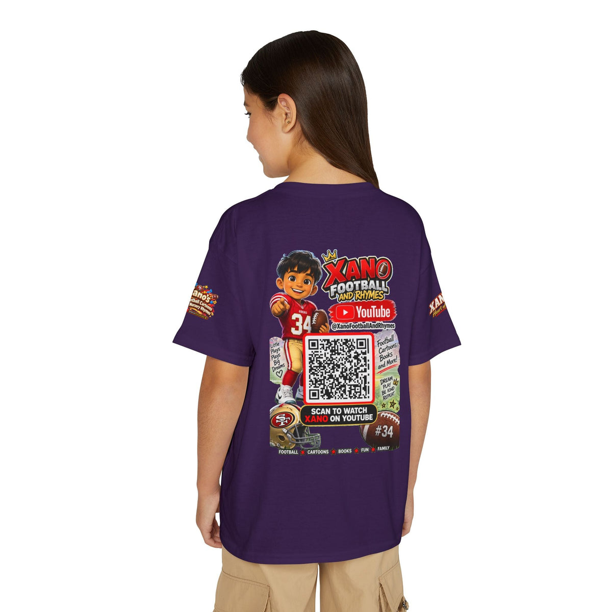 Youth Football QR Code T-Shirt — Xano Football & Rhymes YouTube Promo - Getmgirlzworld Shop