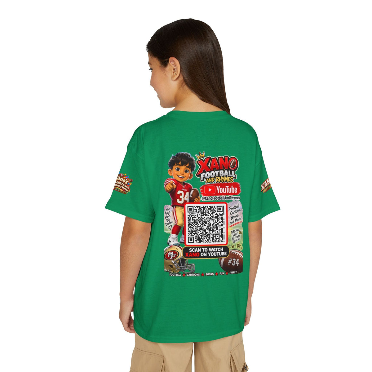 Youth Football QR Code T-Shirt — Xano Football & Rhymes YouTube Promo - Getmgirlzworld Shop