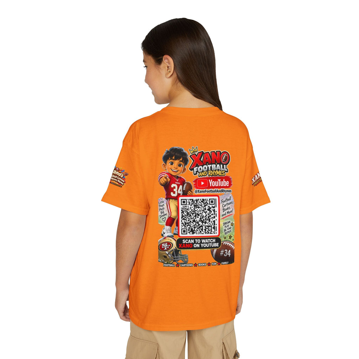 Youth Football QR Code T-Shirt — Xano Football & Rhymes YouTube Promo - Getmgirlzworld Shop