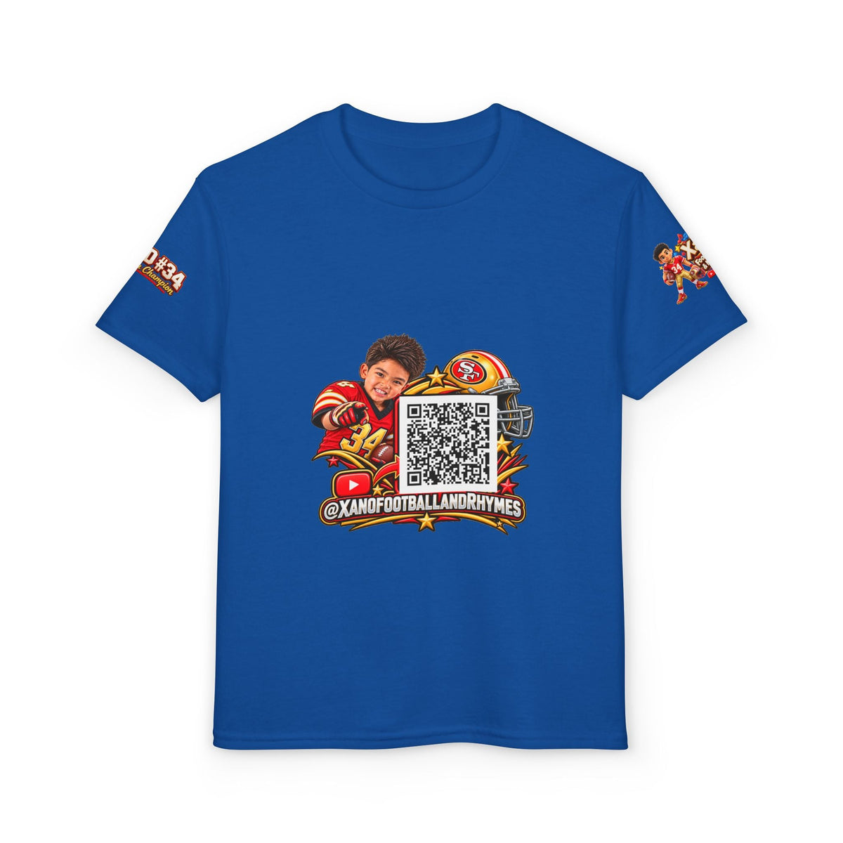 Youth Football QR Code T-Shirt — Xano Football & Rhymes YouTube Promo - Getmgirlzworld Shop