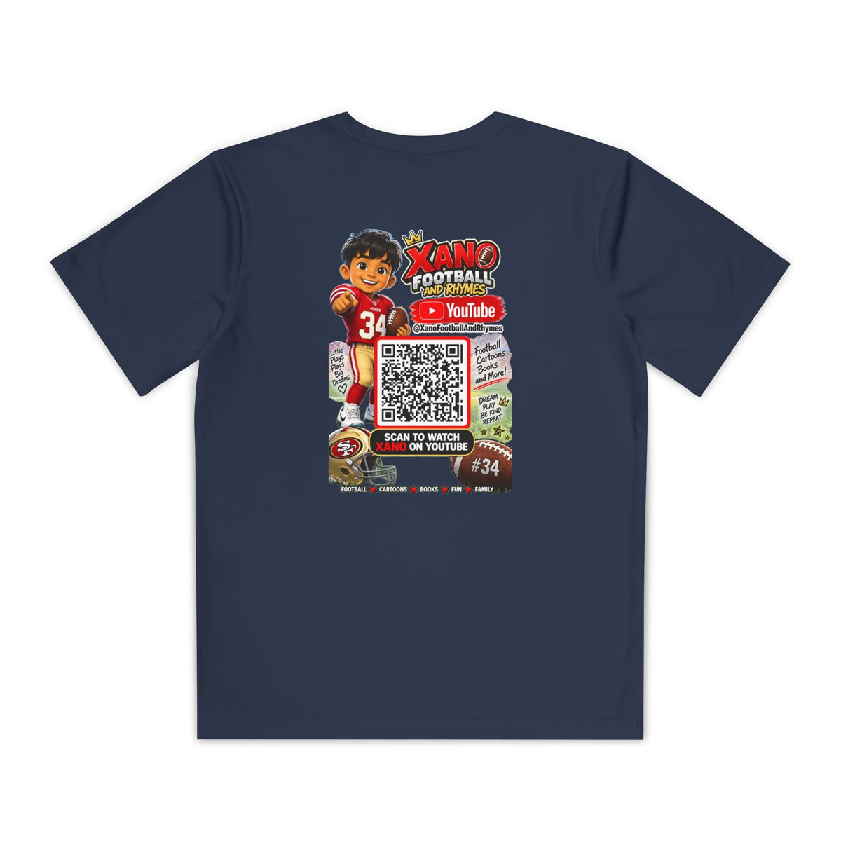 Youth Football Tee — Personalized 'Xander' Player Jersey Design - Getmgirlzworld Shop