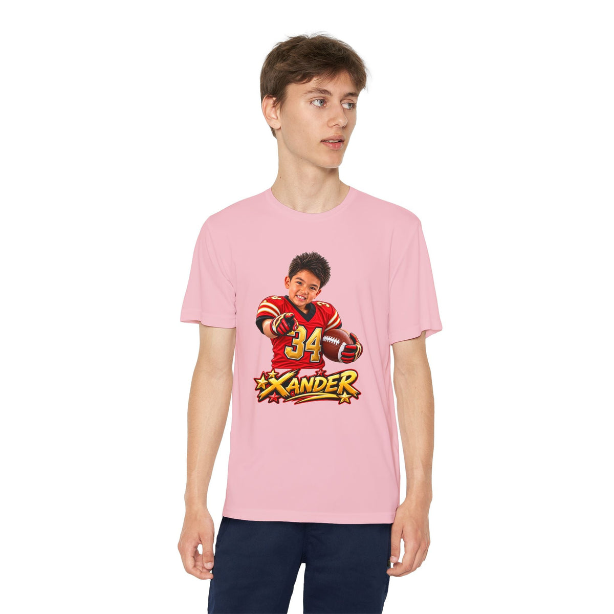 Youth Football Tee — Personalized 'Xander' Player Jersey Design - Getmgirlzworld Shop