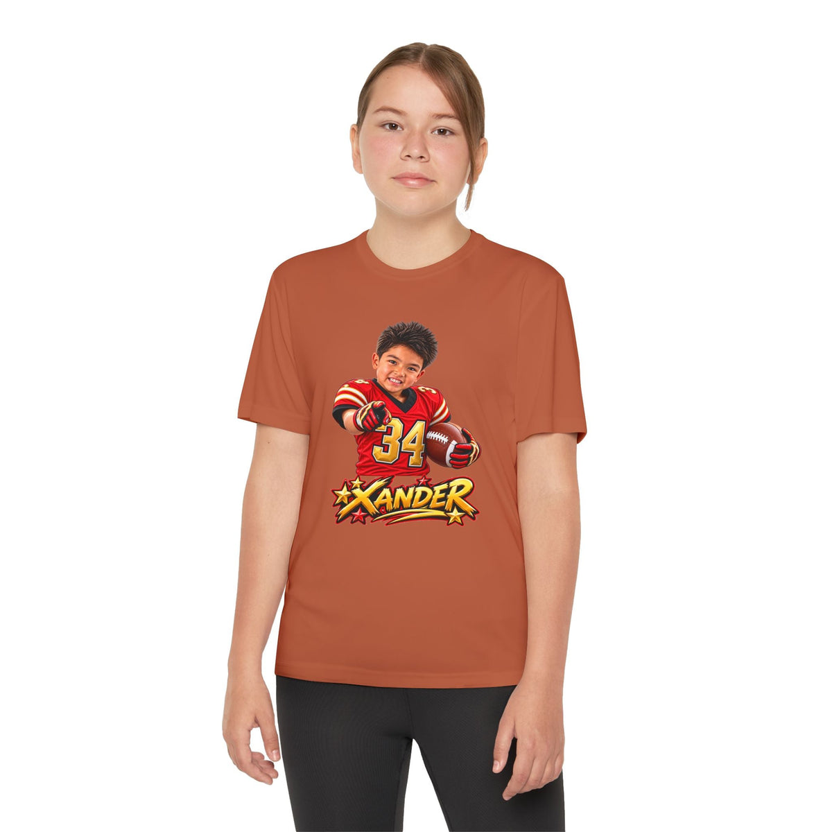 Youth Football Tee — Personalized 'Xander' Player Jersey Design - Getmgirlzworld Shop