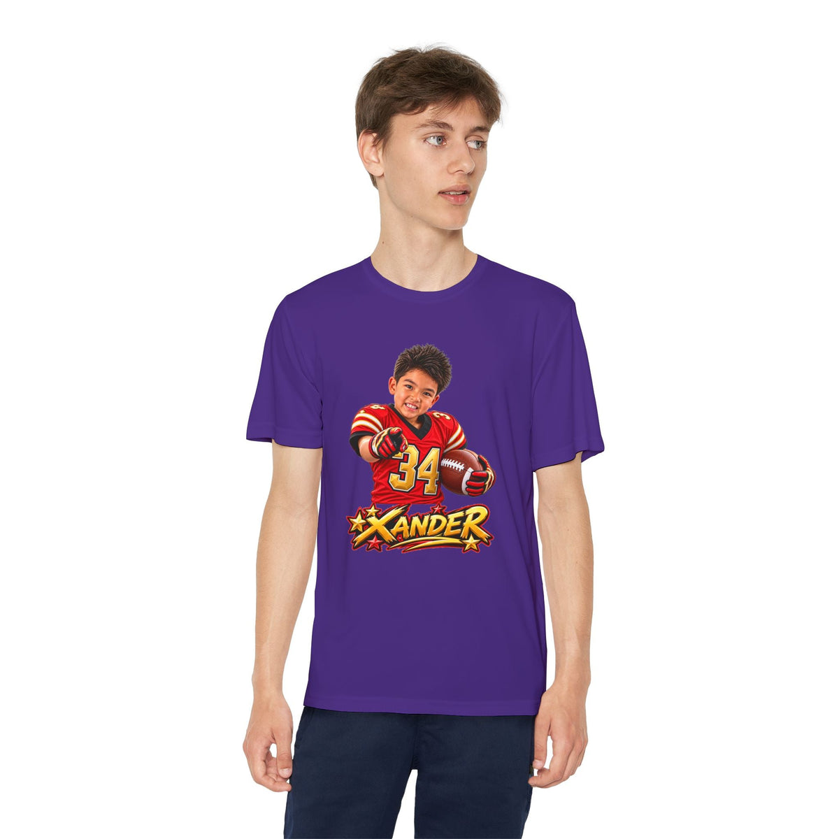 Youth Football Tee — Personalized 'Xander' Player Jersey Design - Getmgirlzworld Shop