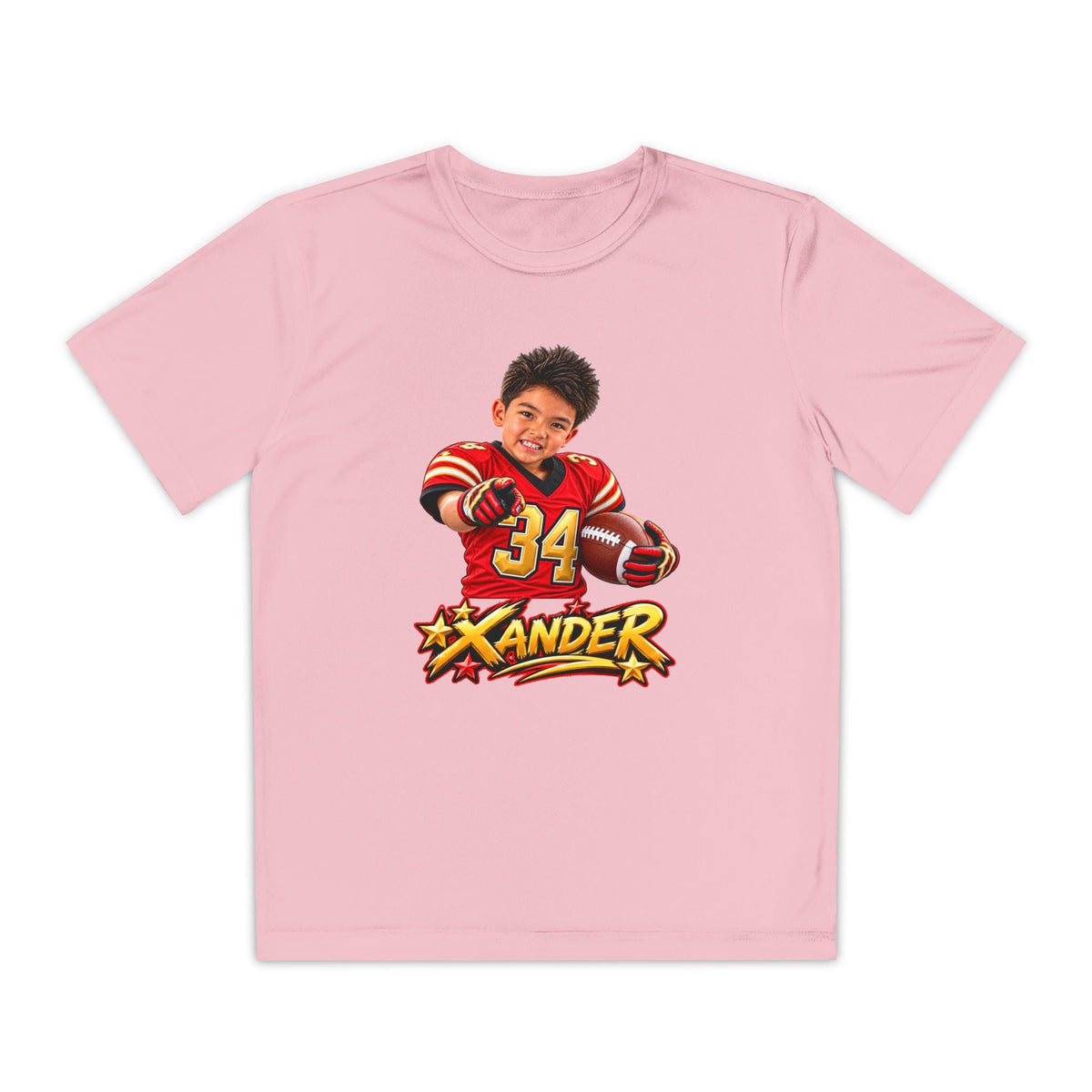 Youth Football Tee — Personalized 'Xander' Player Jersey Design - Getmgirlzworld Shop