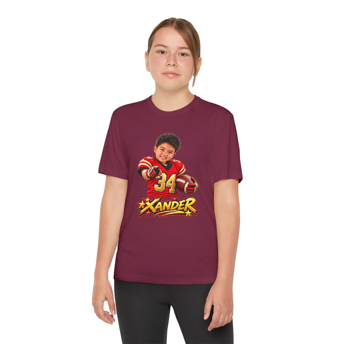 Youth Football Tee — Personalized 'Xander' Player Jersey Design - Getmgirlzworld Shop