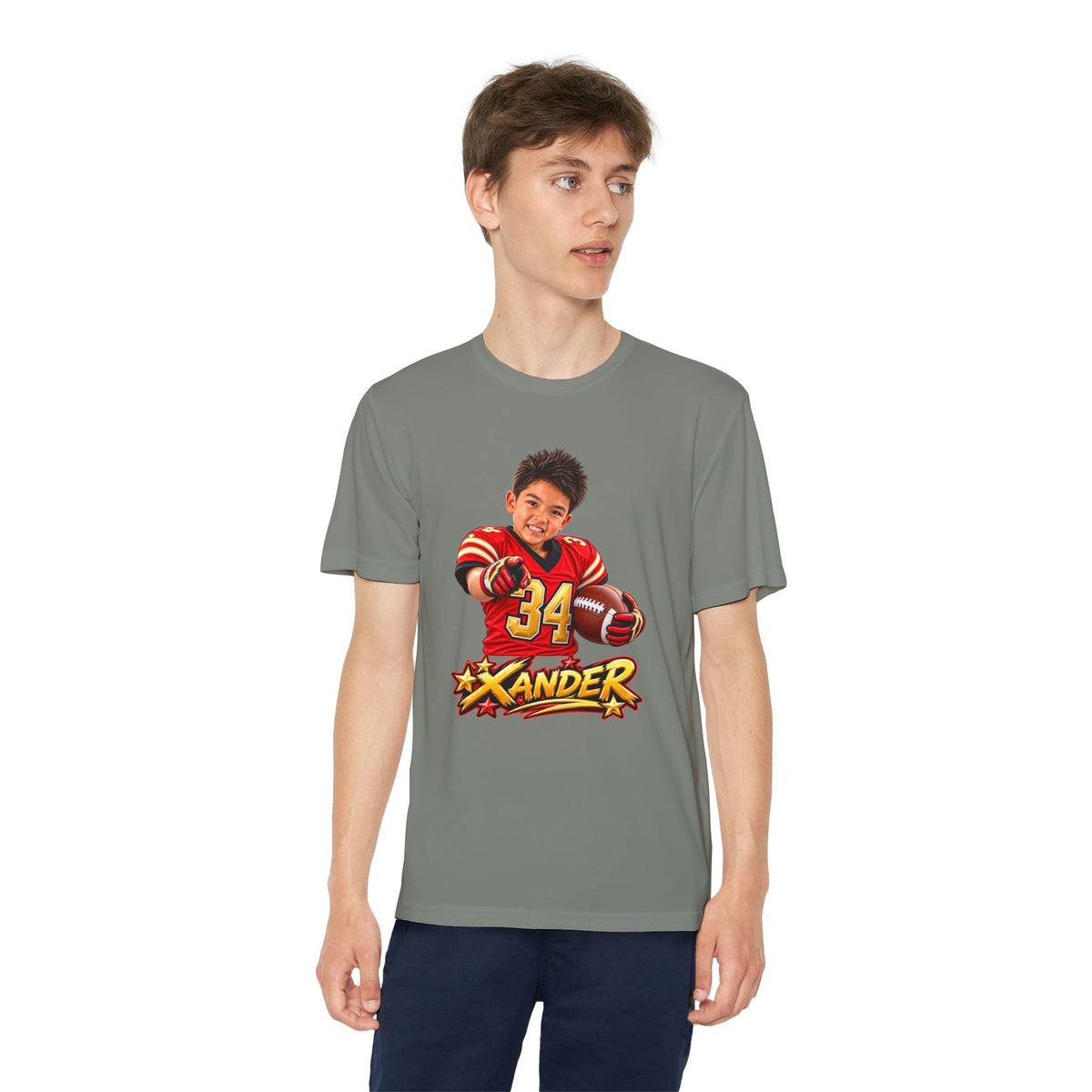 Youth Football Tee — Personalized 'Xander' Player Jersey Design - Getmgirlzworld Shop
