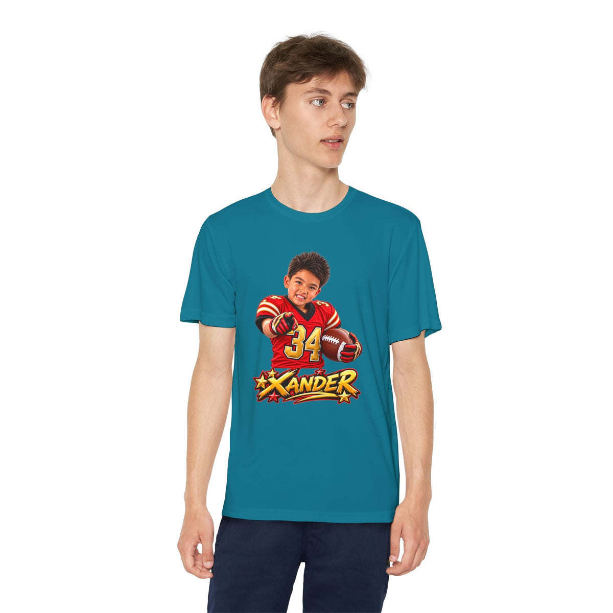 Youth Football Tee — Personalized 'Xander' Player Jersey Design - Getmgirlzworld Shop