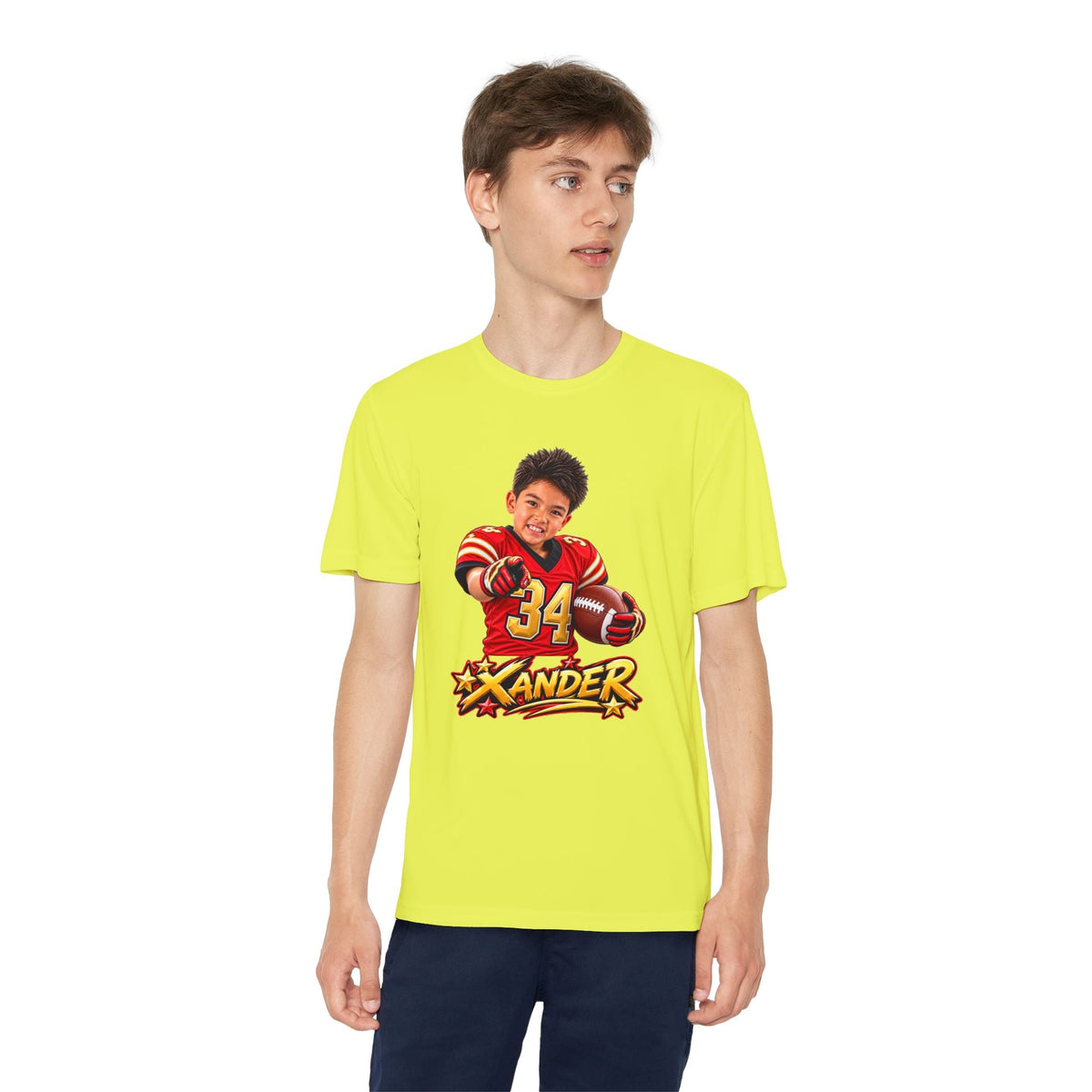 Youth Football Tee — Personalized 'Xander' Player Jersey Design - Getmgirlzworld Shop