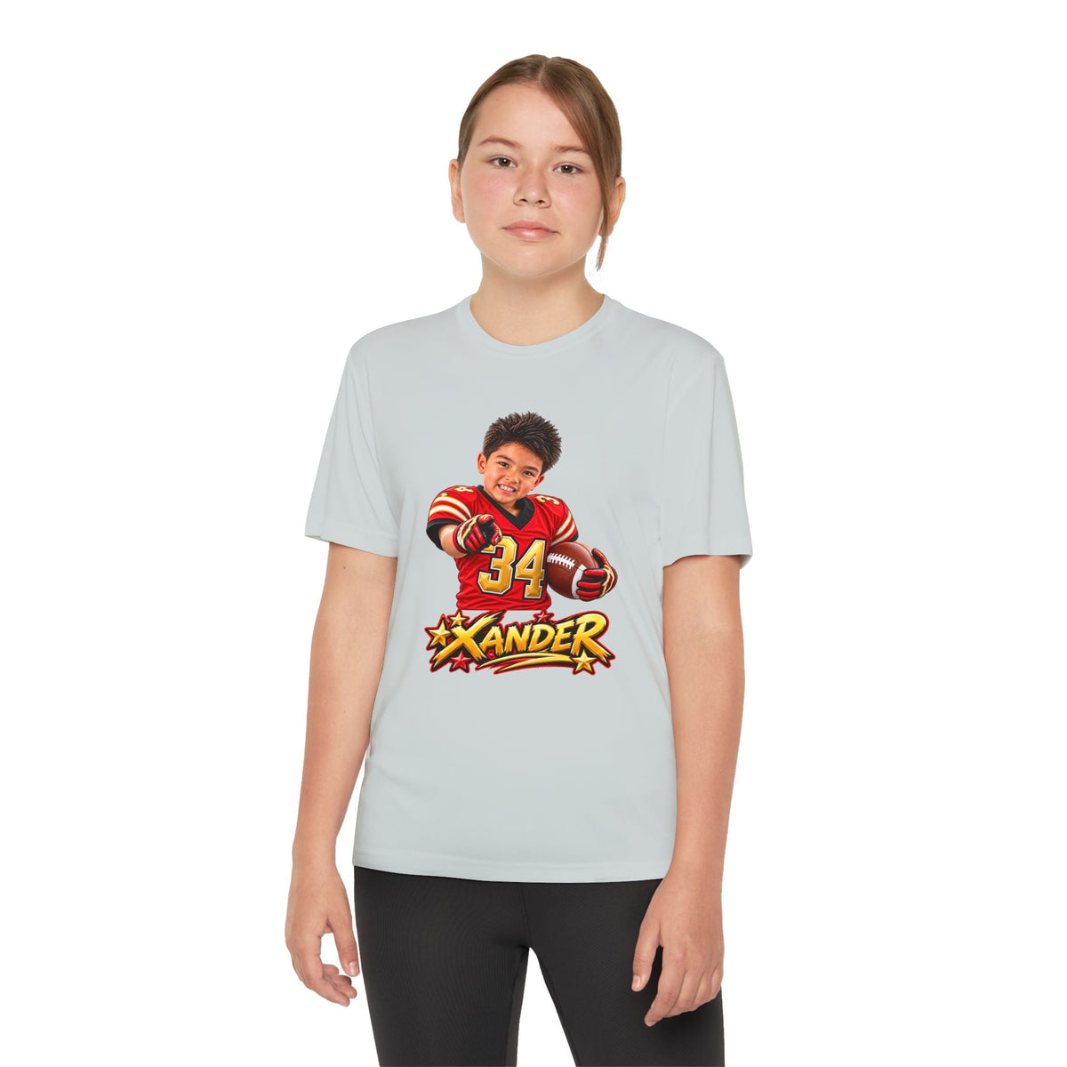 Youth Football Tee — Personalized 'Xander' Player Jersey Design - Getmgirlzworld Shop