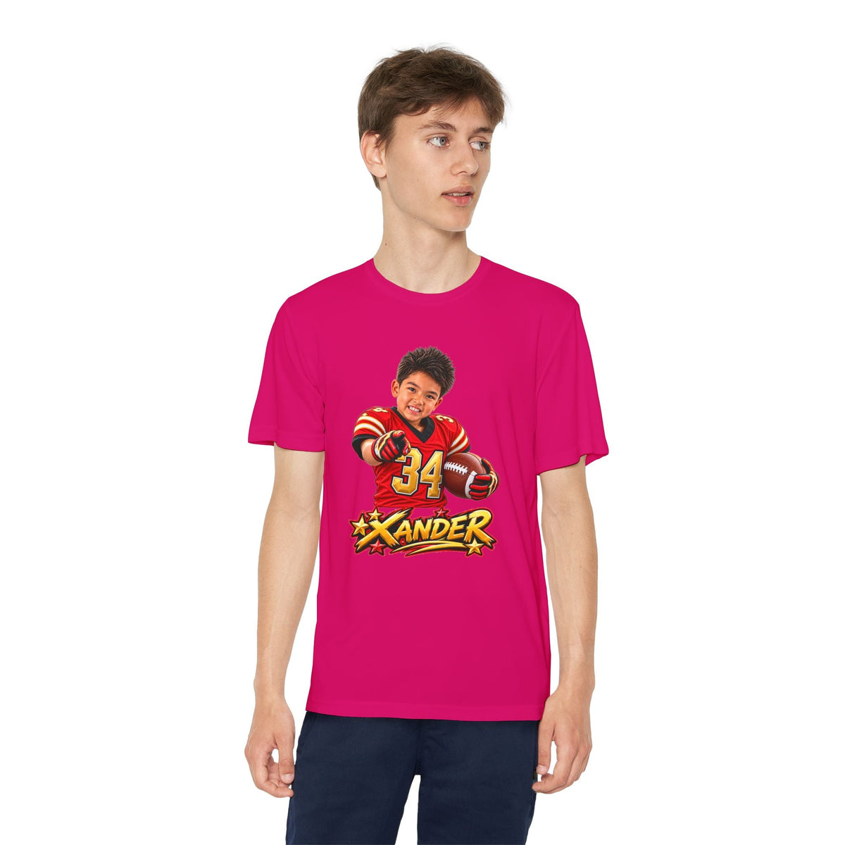 Youth Football Tee — Personalized 'Xander' Player Jersey Design - Getmgirlzworld Shop