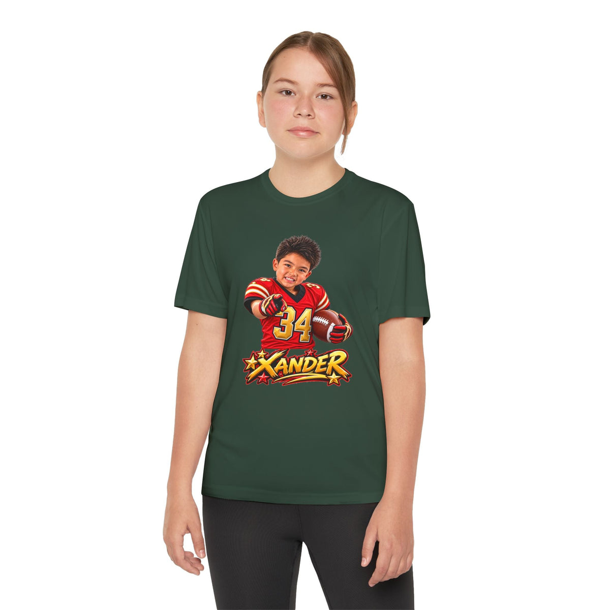 Youth Football Tee — Personalized 'Xander' Player Jersey Design - Getmgirlzworld Shop