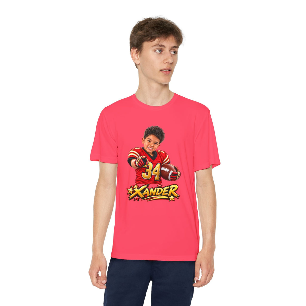 Youth Football Tee — Personalized 'Xander' Player Jersey Design - Getmgirlzworld Shop